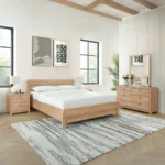 غرفة نوم كاملة بتصميم خشبي