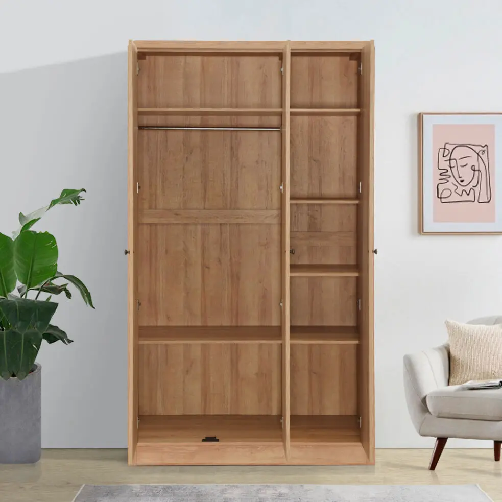 غرفة نوم كاملة بتصميم خشبي