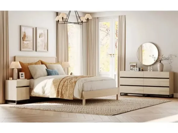 غرفة نوم خشبية بتصاميم مختلفة